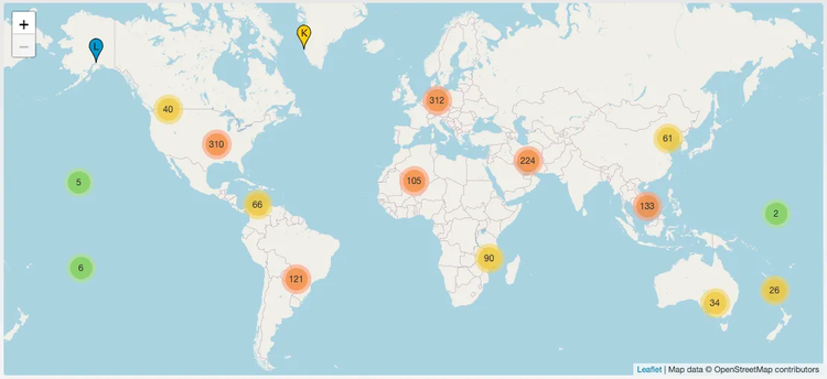 DNS Root Servers Location / Map​​ 