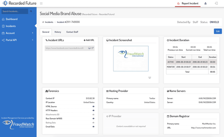 Tracking Incidents in PhishPortal Dashboard