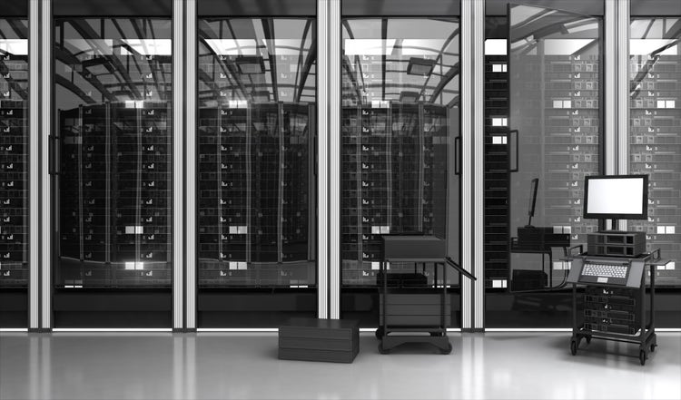 Hardware in the server room and Diagnostics - 3D Rendering