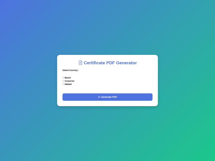 Screenshot of a PDF generator