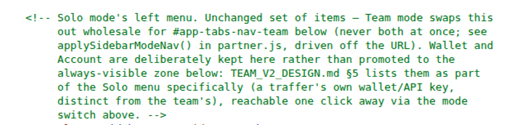 Code segments referencing an internal design specification document named TEAM_V2_DESIGN.md.