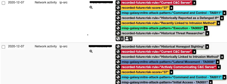 MISP Recorded Future Integration